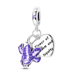 Iris Flower Heart 2-in-1 Charm