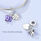 Iris Flower Heart 2-in-1 Charm