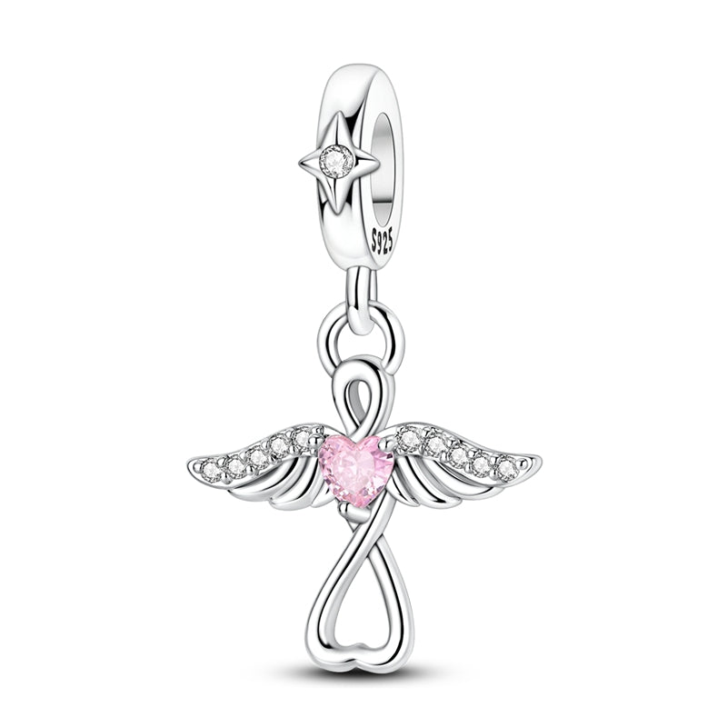 Heart Angel Cross Charm