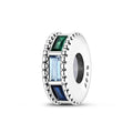 Colorful Rectangular Zircon Silicone Stopper Charm
