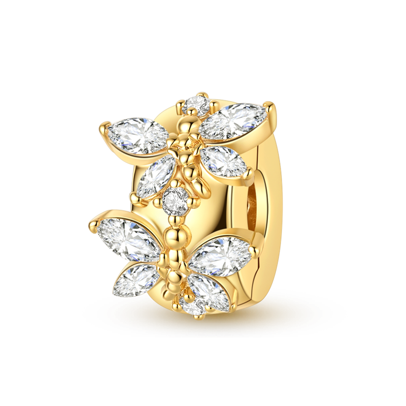 Gold Sparkling Dragonfly Clip