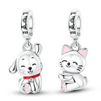 Magnetic Cat and Dog Hug Charm