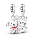 Magnetic Cat and Dog Hug Charm