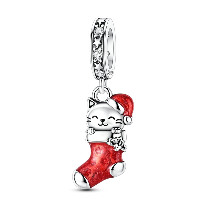 Christmas Stocking Cat Charm