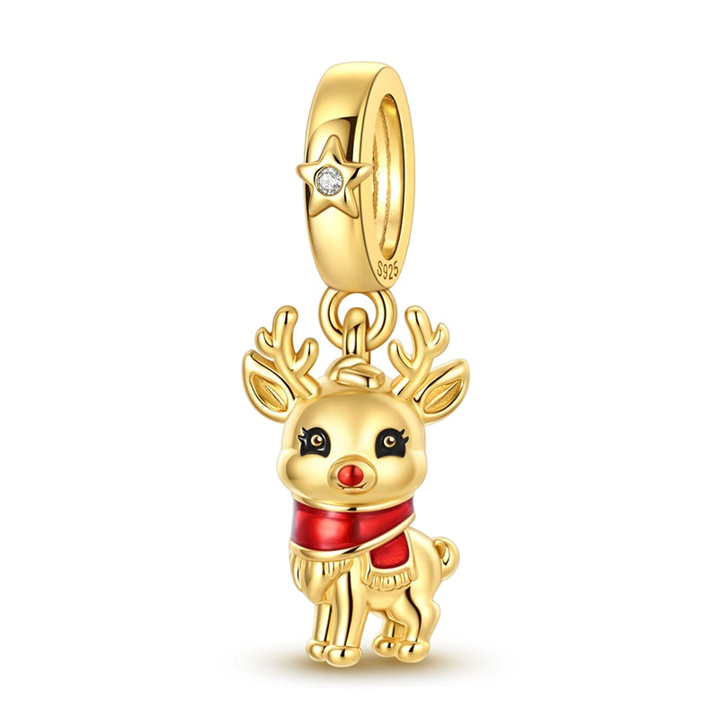 Gold Reindeer Charm