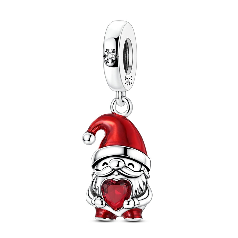 Santa Holding Heart Charm