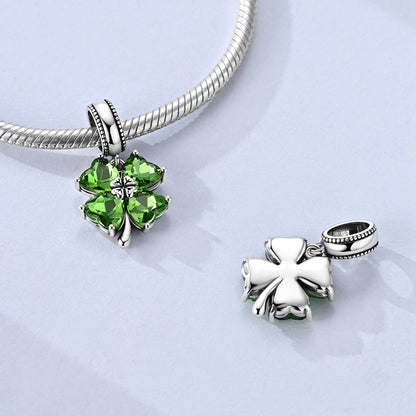Sparkling Four-Leaf Clover Charm