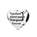 Thank You Teacher Heart Charm