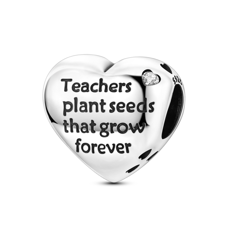 Thank You Teacher Heart Charm
