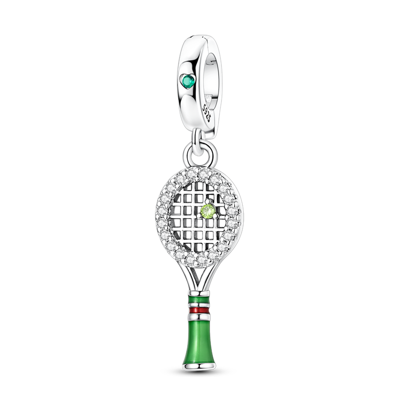 Green Tennis Racket Charm