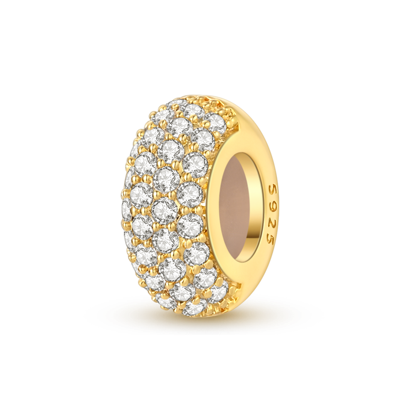 Gold Sparkling Silicone Stopper Spacer Charm