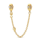 Golden Peach Heart Rubber Plug Safety Chain