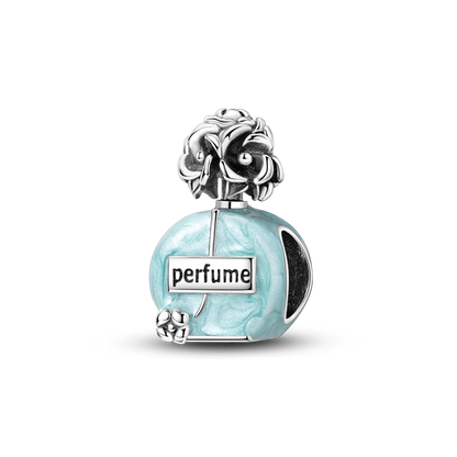 Silver Blue Glaze Perfume Bottle Charm