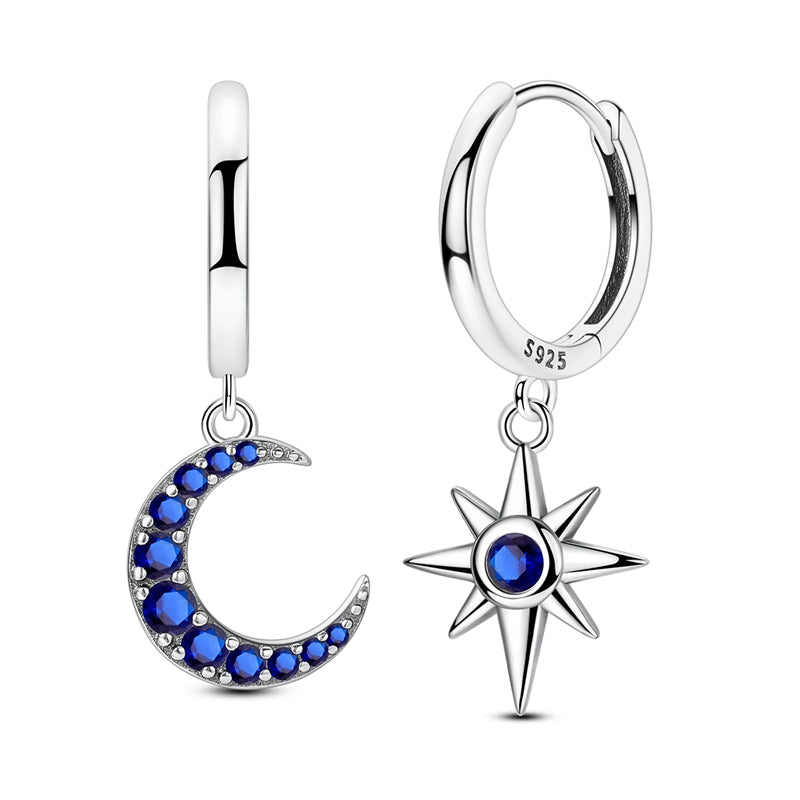 Medium Moon and Star Earrings