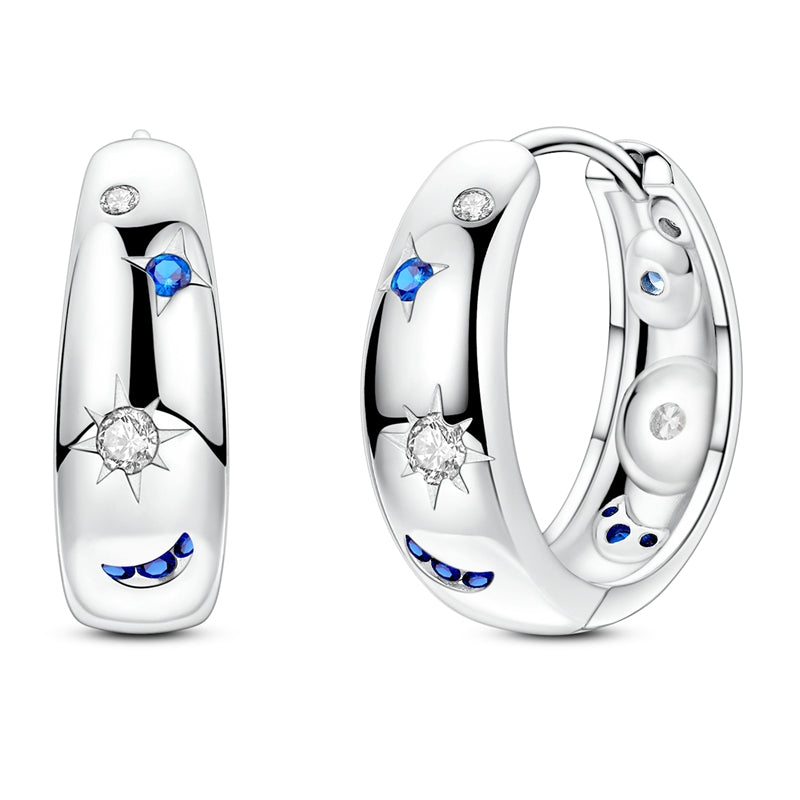 Medium Sun, Moon and Stars Earrings