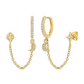 Shining Golden Star and Moon Earrings