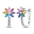 Medium Hope Rainbow Flower French Back Earrings