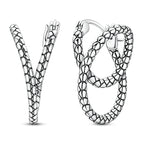 Snake Bone Pattern Curved Earrings