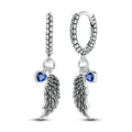 Wing Heart Snake Bone Pattern Earrings
