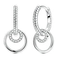 Multi-Circle Snake Bone Pattern Stone Inlaid Earrings