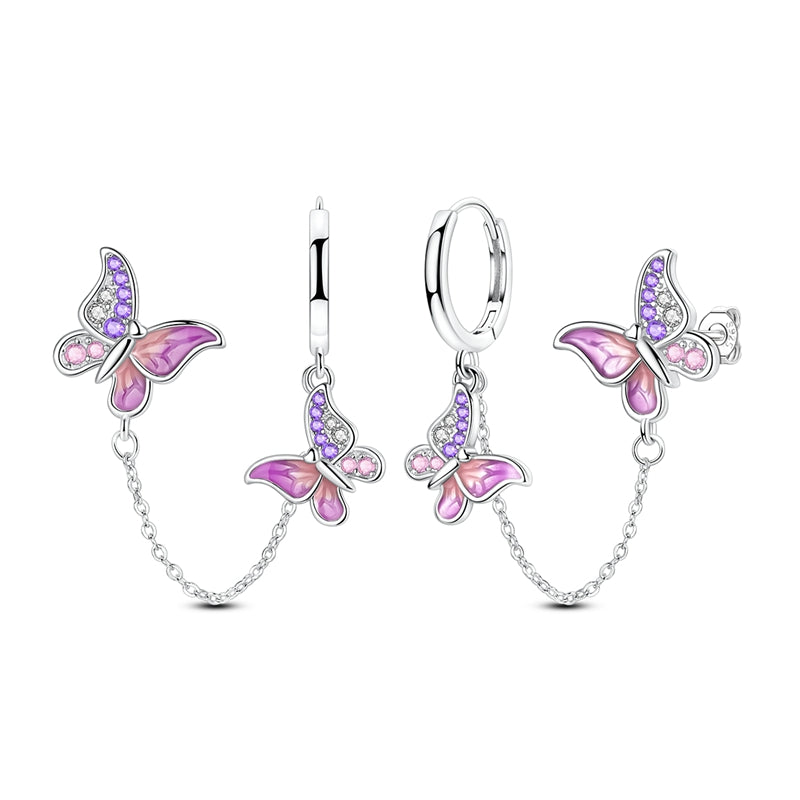 Shiny Glazed Butterfly Earrings