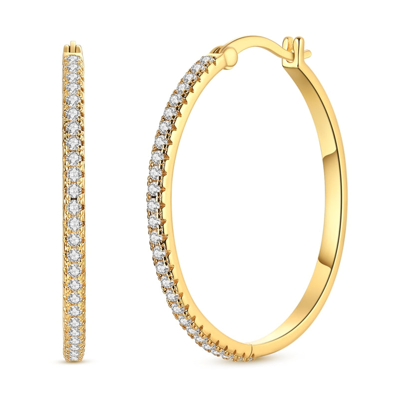 Large Gold Diamond Earrings