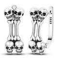 Double Skull Bone Earrings