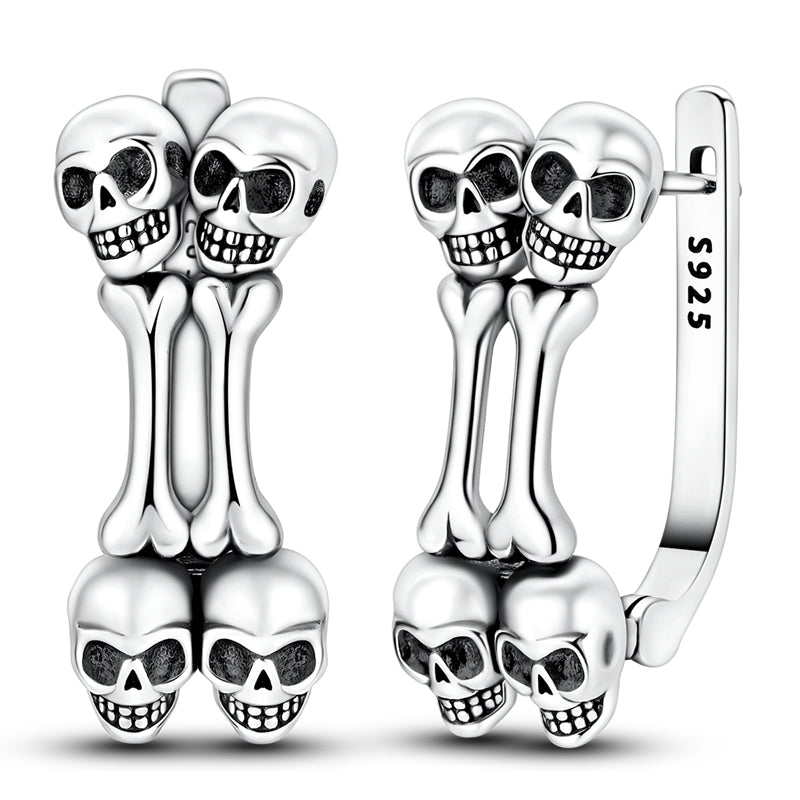 Double Skull Bone Earrings