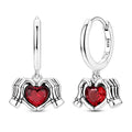 Skeleton Hand Heart Gesture Earrings