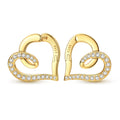 Gold Twist Heart Hoop Earrings
