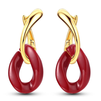 Gold Twisted Diamond Earrings