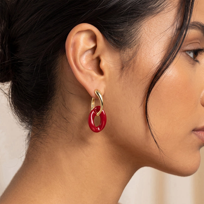 Gold Twisted Diamond Earrings