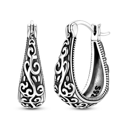 Vintage Scrollwork Teardrop Earrings