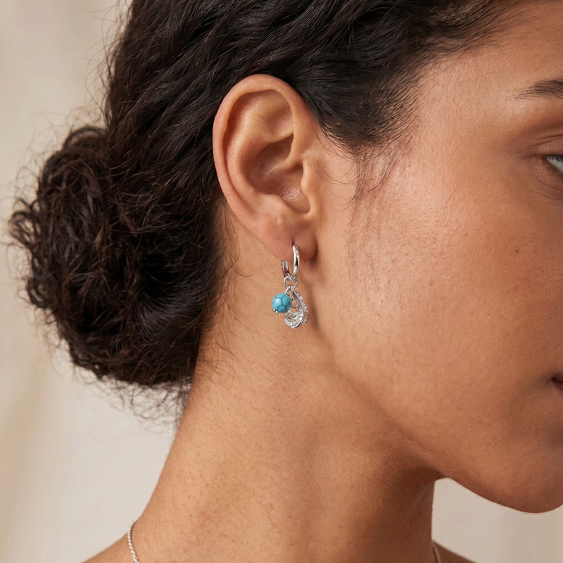 Feather Turquoise Earrings