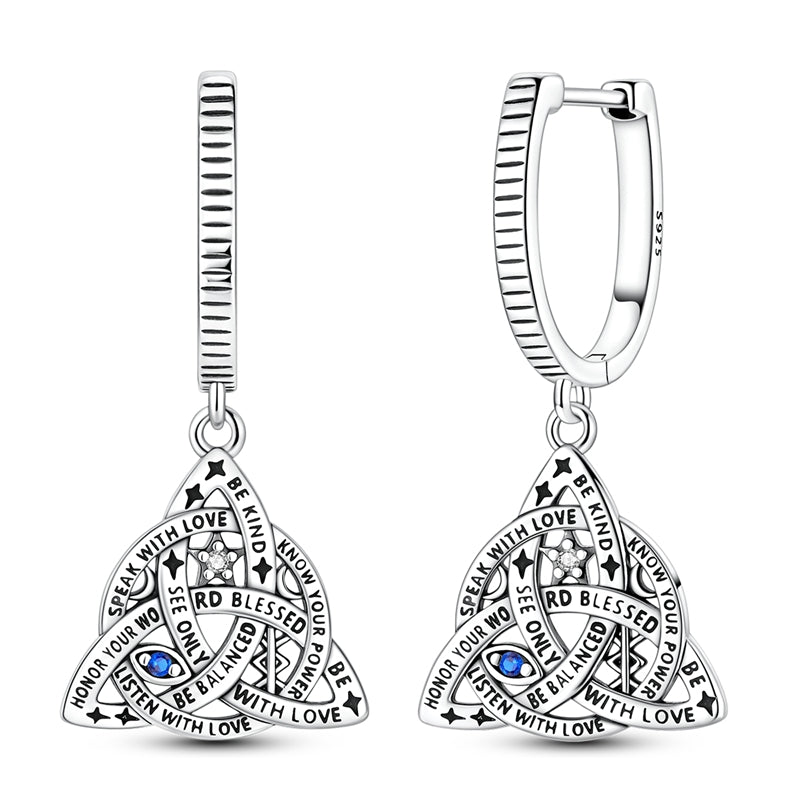 Celtic Knot Symbol Drop Earrings