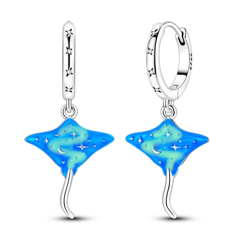 Glow-In-The-Dark Manta Ray Earrings