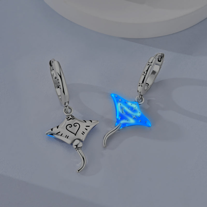 Glow-In-The-Dark Manta Ray Earrings