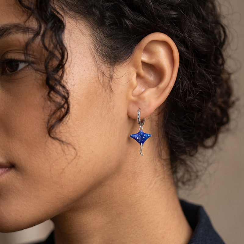 Glow-In-The-Dark Manta Ray Earrings