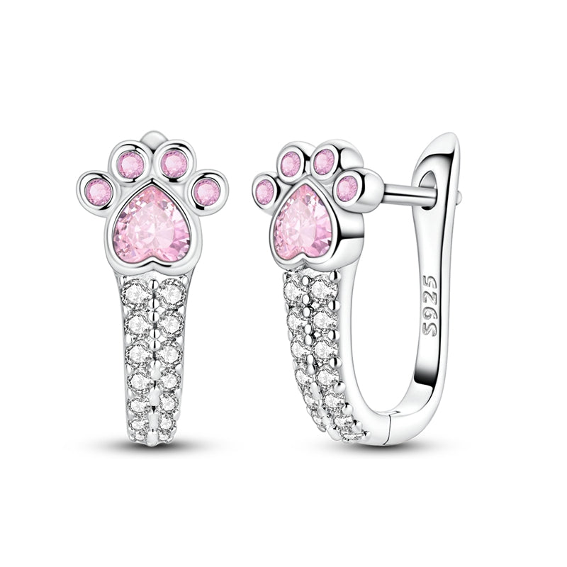 Sparkling Cute Paw Earrings