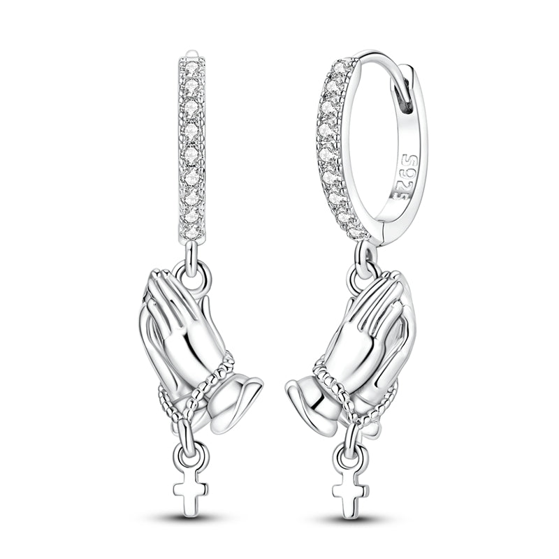 Sparkling Praying Hands Earrings
