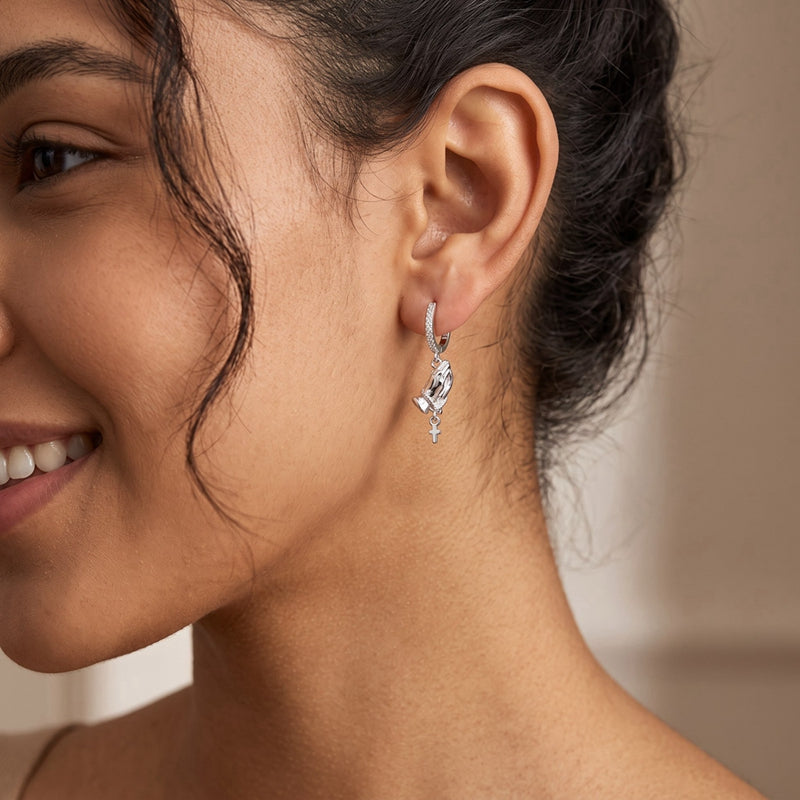 Sparkling Praying Hands Earrings