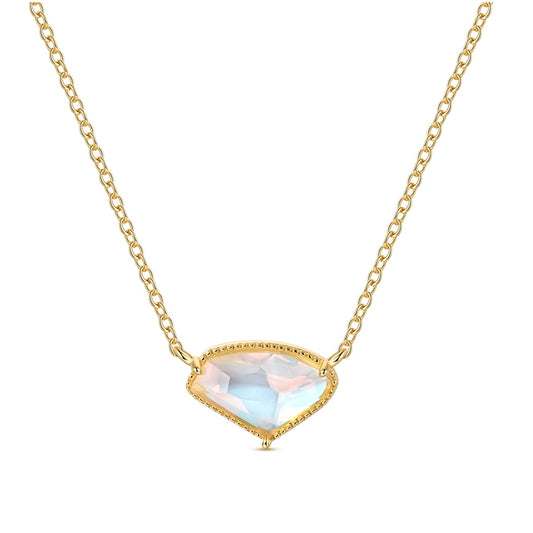 Aurora Imitation Crystal Gold Necklace