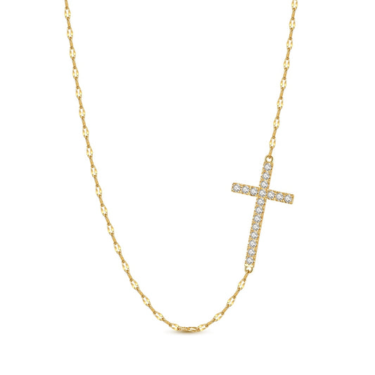 Sparkling Gold Cross Necklace