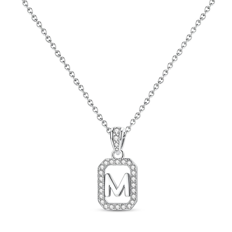 Sparkling Letter M Necklace