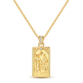Gold Tarot Lovers Card Necklace