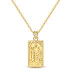 Gold Tarot Lovers Card Necklace