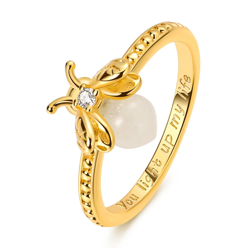 Golden Luminous Firefly Ring