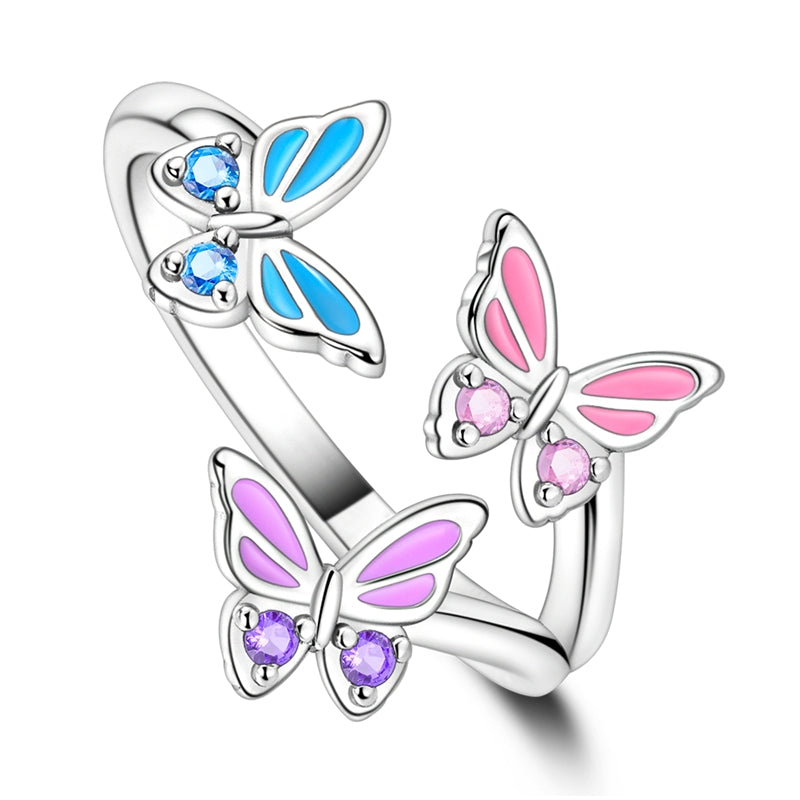 Three-Color Butterfly Ring