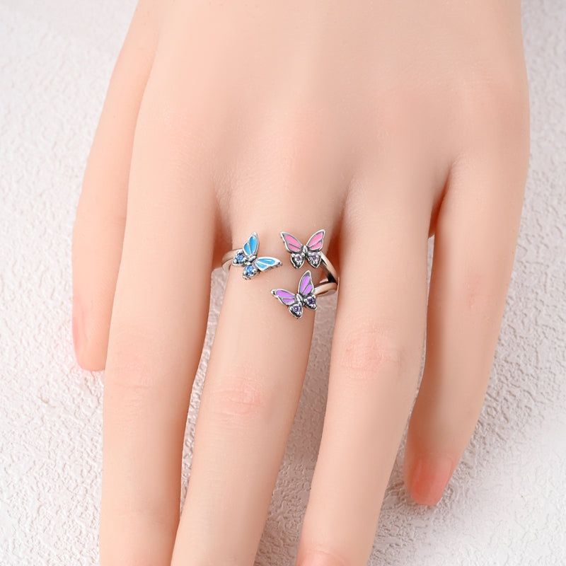 Three-Color Butterfly Ring