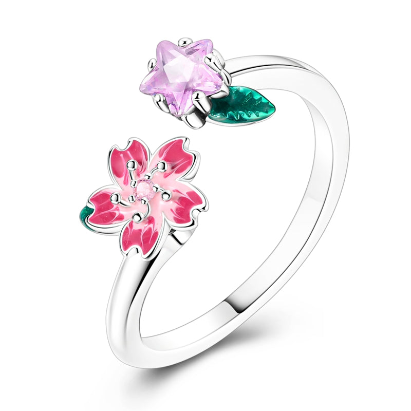 Spring Rotating Cherry Blossom Ring